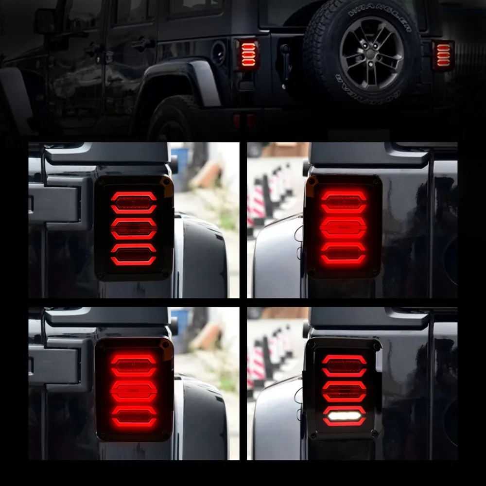 G3 Diamond Series Clear Lens Red LED Tail Brake Light Assembly w/Turn Signal &amp Back Up For Jeep Wrangler JK JKU 2007-2018 | Автомобили
