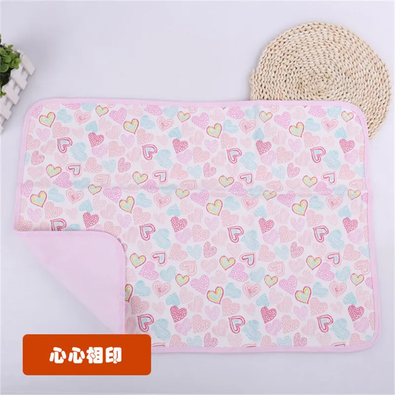 70x80cm Heart Пеленальный Коврик для ребенка, водонепроницаемые подгузники для новорождённых, бамбуковые волокна, пеленальные салфетки, контейнер, детский коврик для смены в путешествии - Цвет: 70x80cm Heart