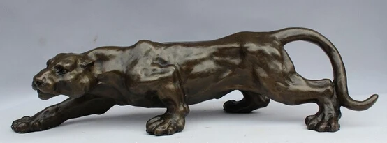 

China Bronze Copper Sculpture Home Decoration Auspicious Cheetah Leopard Statue unicornio garden decoration