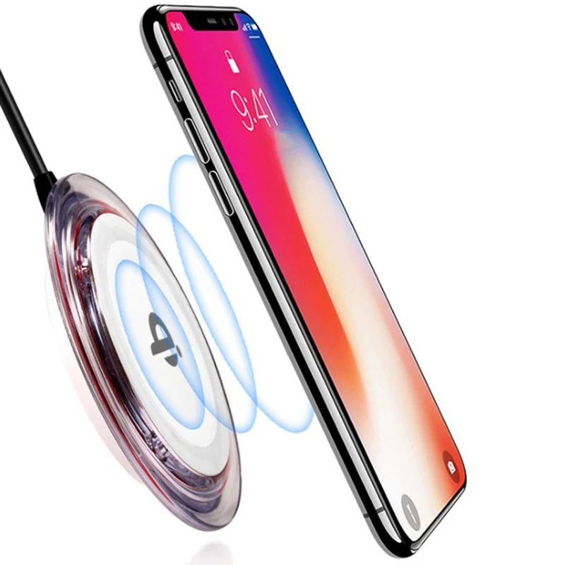 Универсальное беспроводное зарядное устройство Qi быстрая зарядка Pad для iPhone X 8 Plus