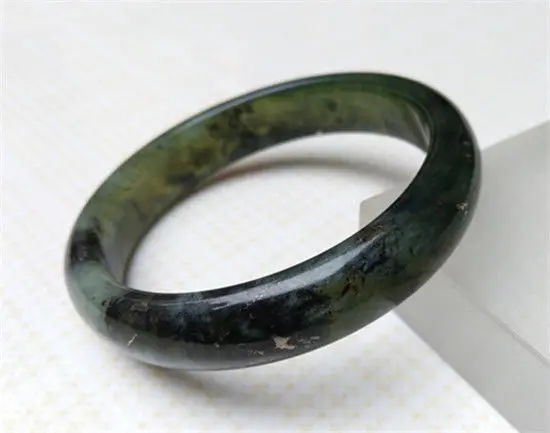 Hot selling&gt@@ NEW CHINA LIAONING XIUYAN JADE NATURAL DARK GREEN SERPENTINE BRACELET 58MM -Bride jewelry free shipping | Украшения и