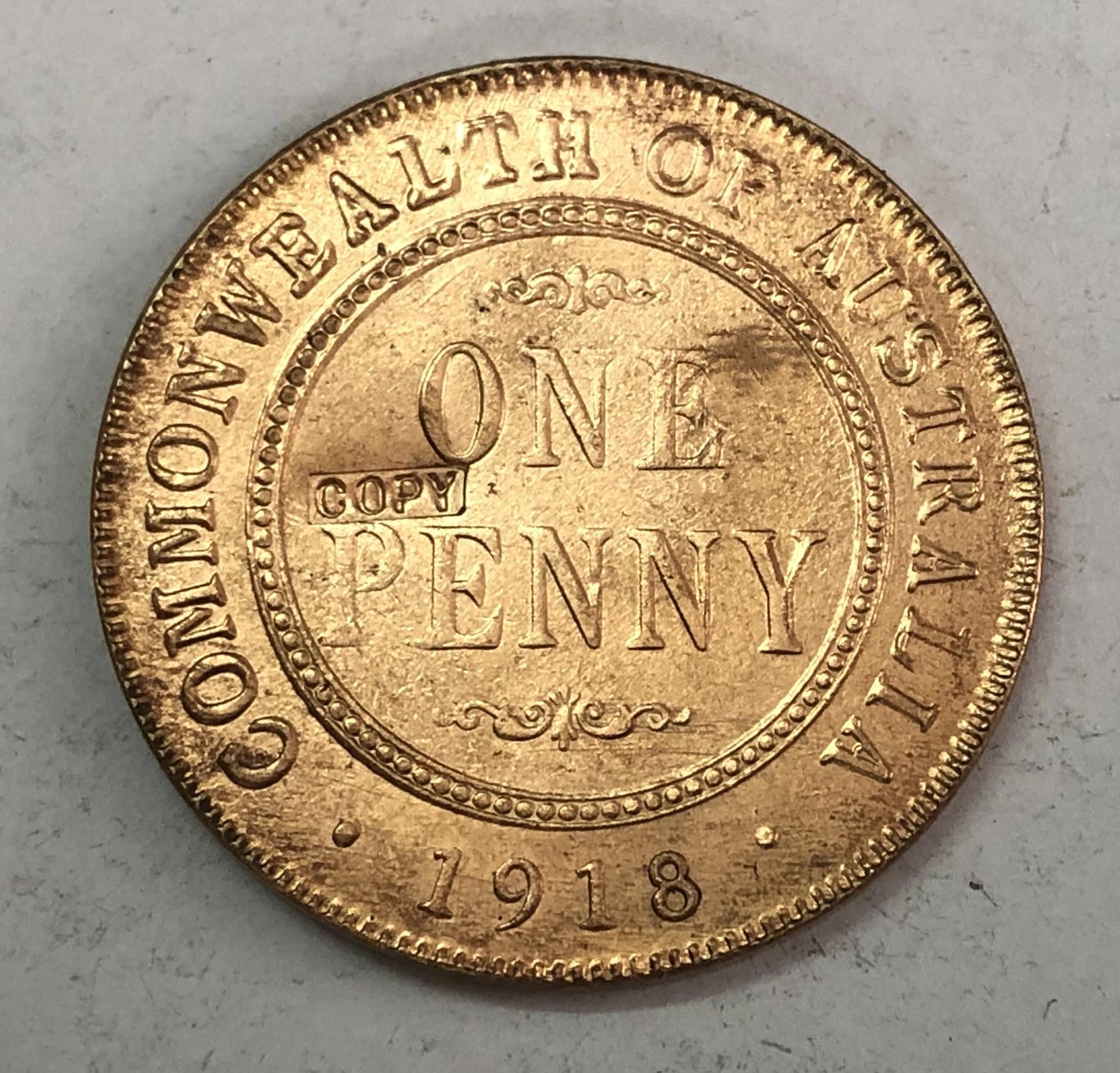 1918 Australia 1 Penny George V|Безвалютные монеты| |