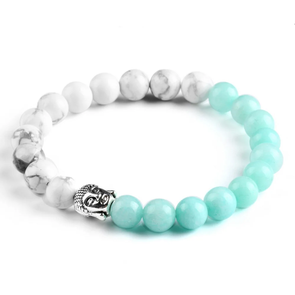 European Fashion Lava Agate Nature Stone Bracelet Charms Buddha Beads 2 Colors Women Wristband Friendship Male | Украшения и