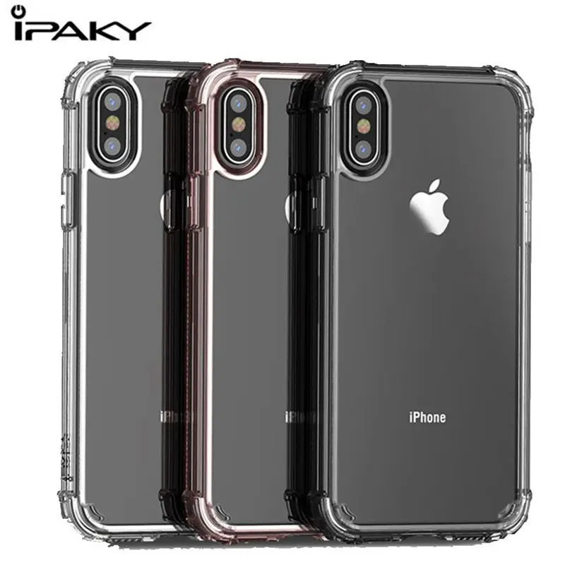 

IPAKY Air Cushion TPU Case For Iphone X Original Transparent Case Cover Shockproof Anti Knock Silicon Case For Apple iPhone X 10