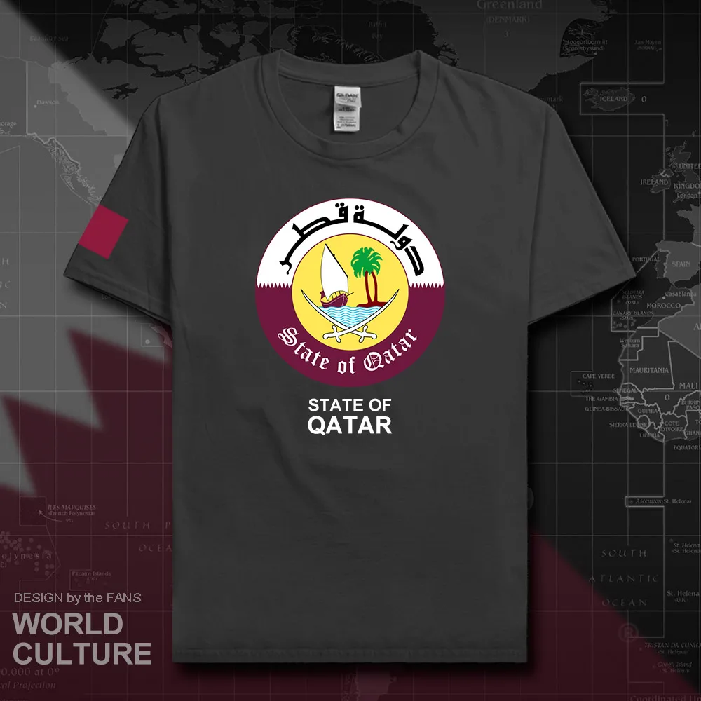 State of Qatar мужские футболки 2018 трикотажные сборной страны 100% хлопок футболка для