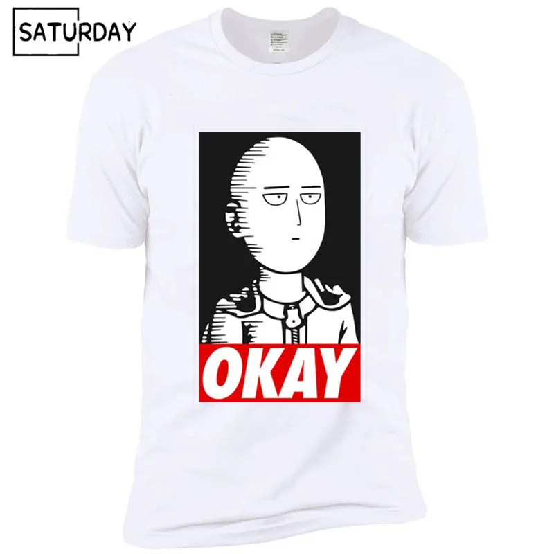 Аниме One Punch Man печатная Мужская футболка модная классная удобная мужская футболка Повседневная футболка для мужчин