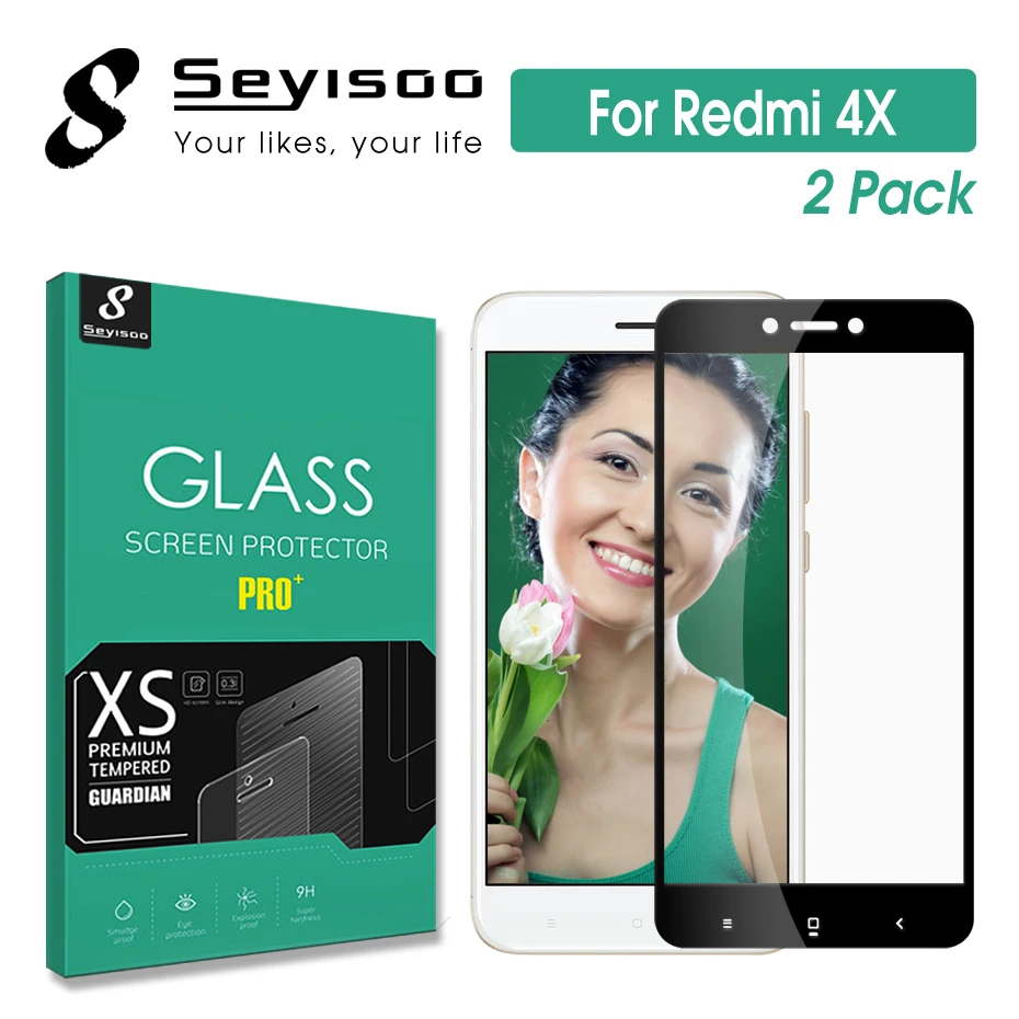 Защитное стекло Seyisoo закаленное с полным покрытием для Xiaomi Redmi 4X Xiomi 4X0 3 мм 2.5D 9H