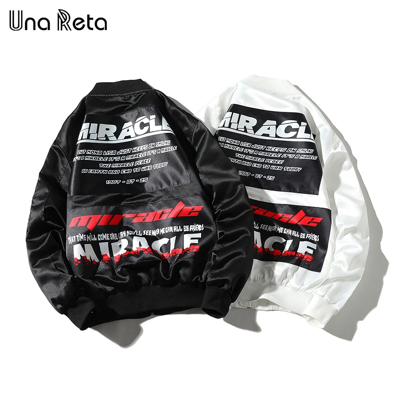 Una Reta Hip hop Jackets Men Streetwear spring New Fashion Casual Long sleeve Couple Jacket Coats Plus size Mens