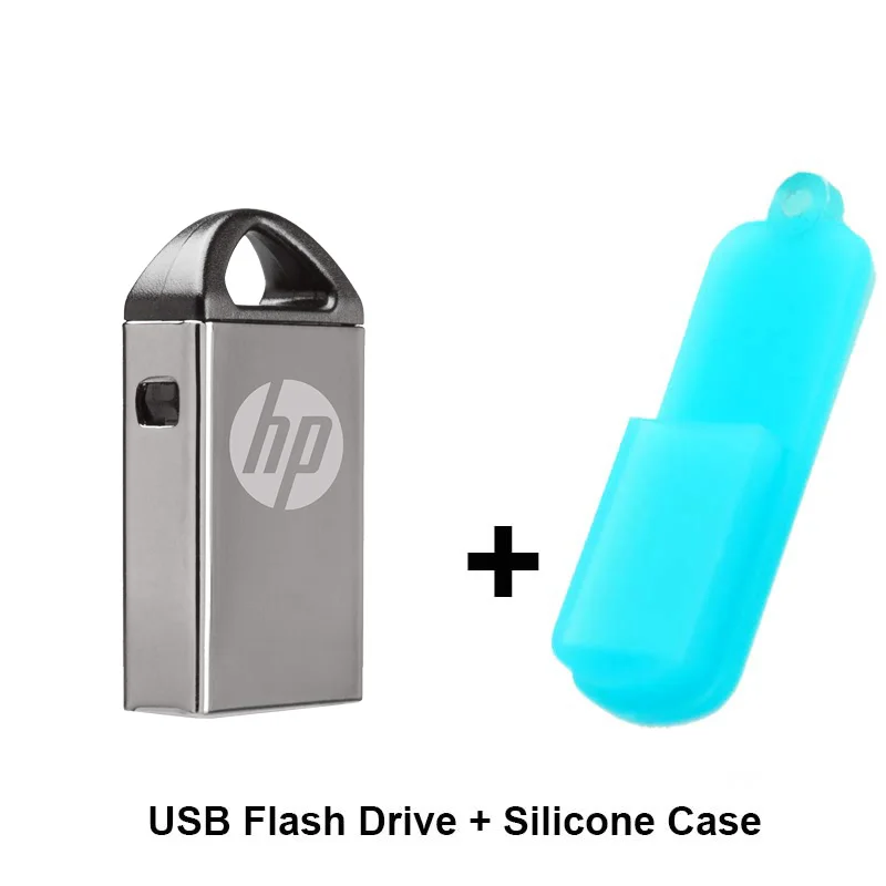 hp 16 ГБ 32 ГБ флеш-диск USB 2,0 металлический флеш-накопитель V221W Mini Cle USB диск на ключ Студенческая ручка-накопитель с пользовательским Логотипом USB - Цвет: V221W Plus Silicone