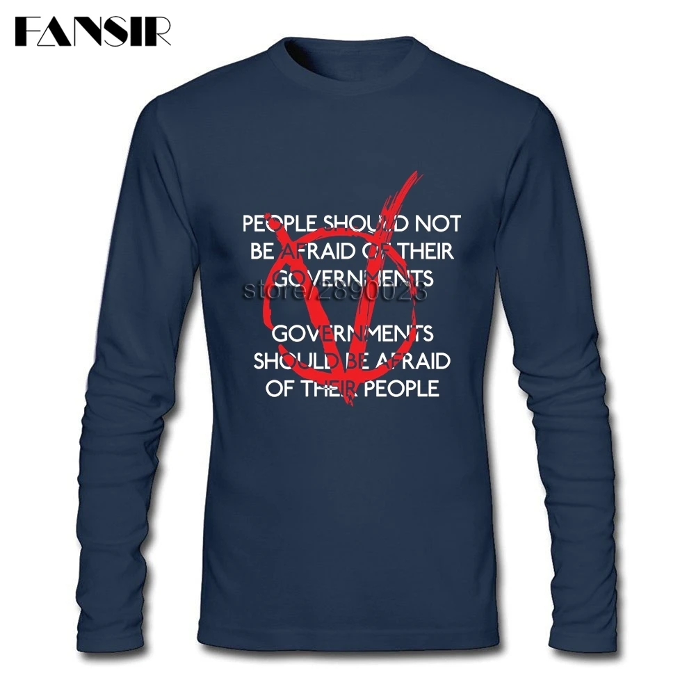 Регулировать Для мужчин ts должны бояться фильм V For Vendetta Творческая Футболка с