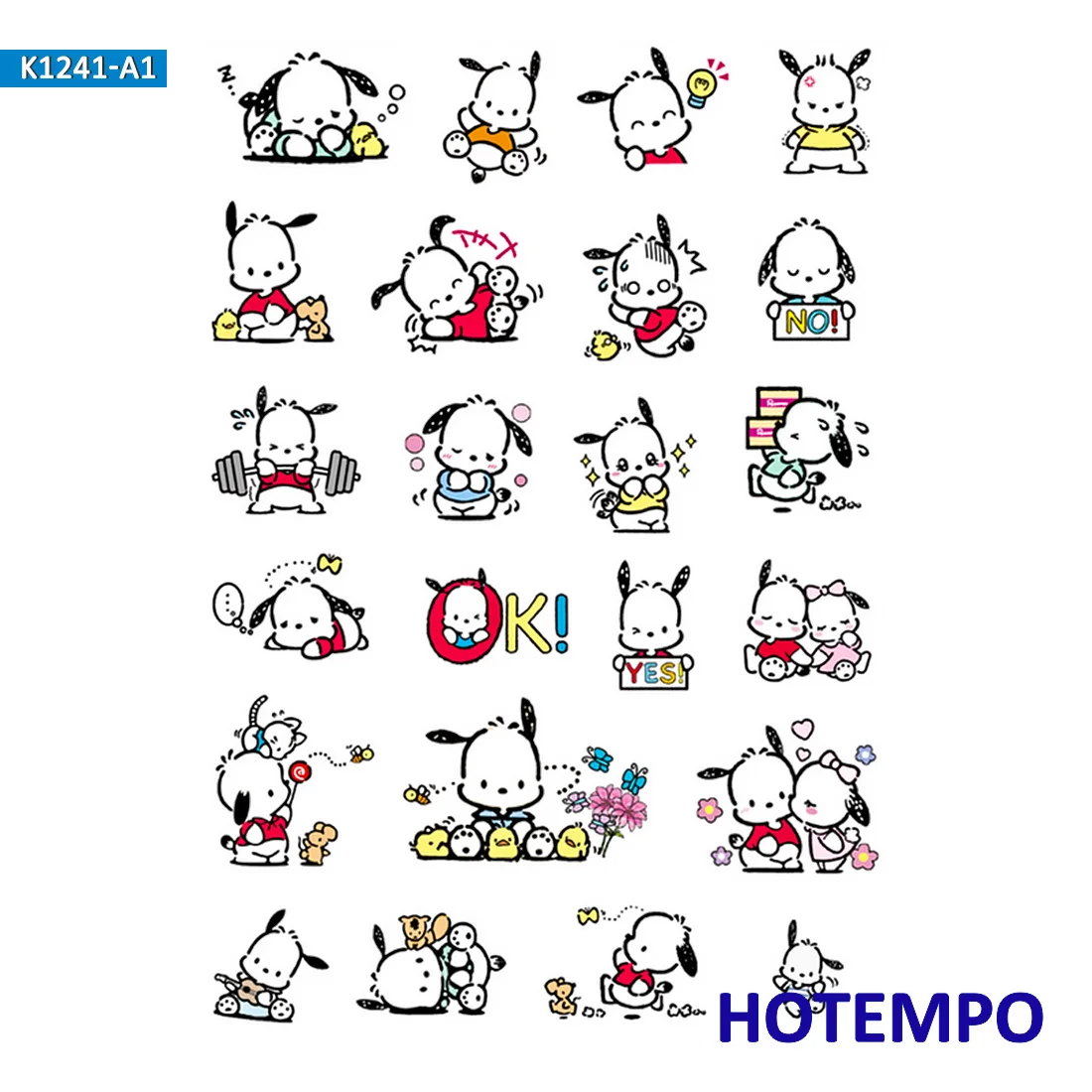 Аниме Pochacco собака мультфильм милые наклейки для девочек Дети подарок DIY письмо дневник в стиле Скрапбукинг Канцелярские наклейки Pegatinas