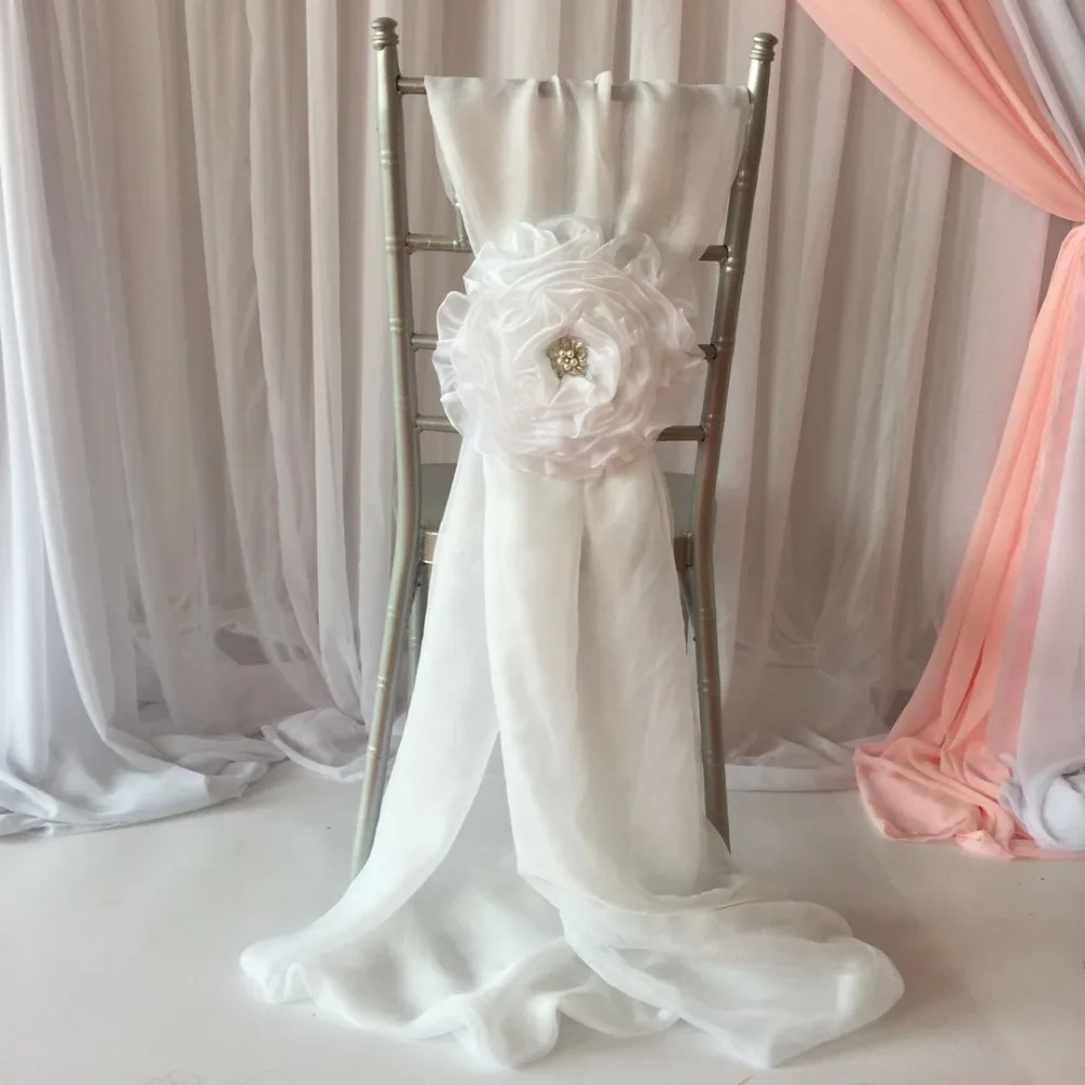 2018 Новый дизайн 100 шт. Бесплатная доставка белый цветок Chiavari чехол для стула с
