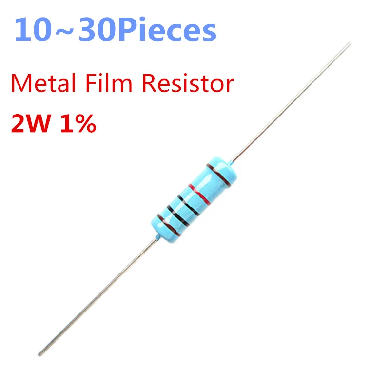 

10 ~ 30 шт. 200K Ом 2 Вт 1% радиальный DIP металлический пленочный осевой резистор 200 кОм 2 Вт резисторы