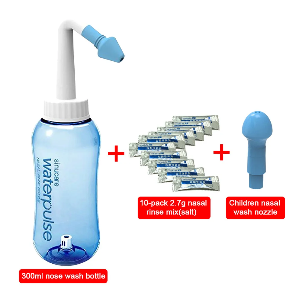 Neti Pot 300 мл для промывания носа система с синим ворсом детей и взрослых Sneezer