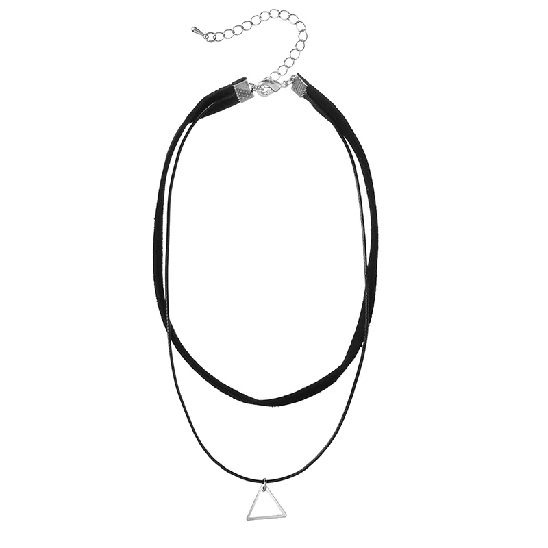 Модные треугольные чокеры двухслойный сексуальный короткий чокер ожерелья для