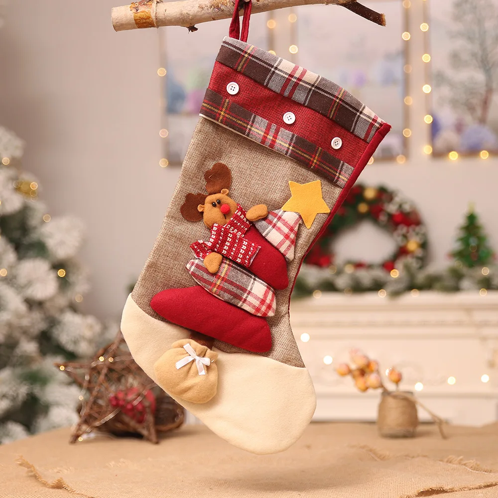 2018 Creative Christmas Stockings Santa Claus Snowman Reindeer Gift Tree Hang Ornament Decoration Festive Supplies |