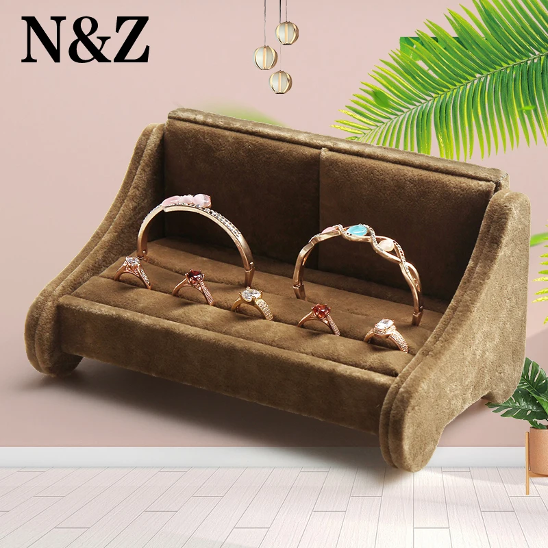 N &amp Z коричневый бархатный браслет в форме дивана подставка для дисплея серьги
