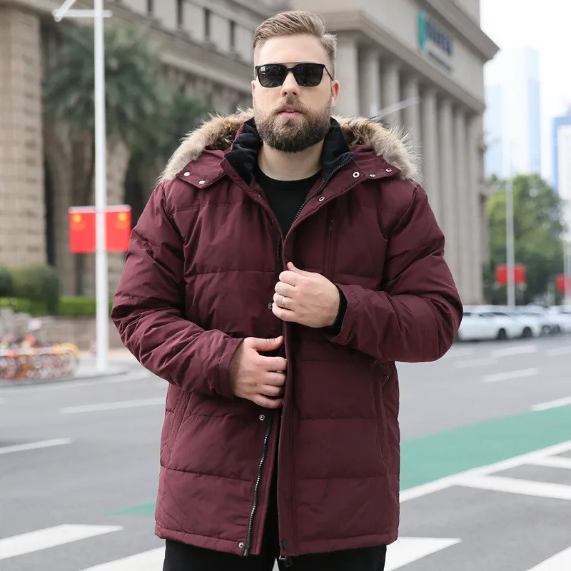 Мужская куртка большого размера 7XL 9XL 10XL с меховым воротником пальто мужская