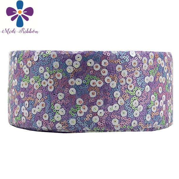 3"75mm Shiny Cutting Sequin Ribbon Colorful Aqua Pink Purple DIY Wedding Party Decor Hair Bowknows Making 25yards/roll