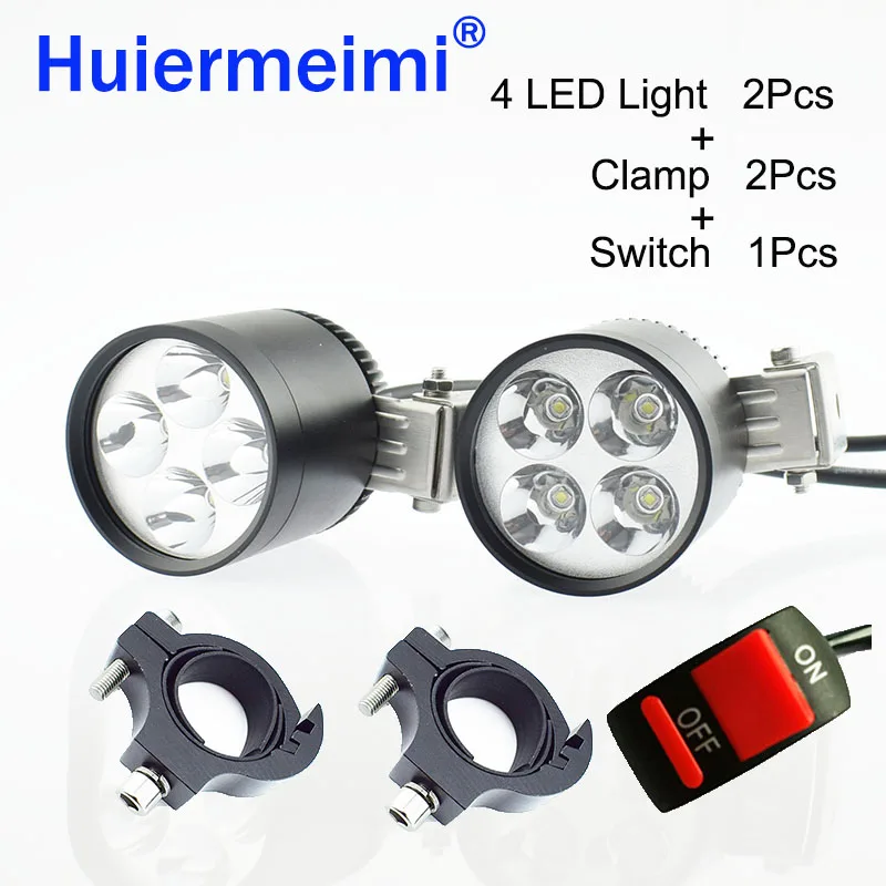 2 шт., фары для мотоцикла, 12 В, 20 Вт, 2400 лм