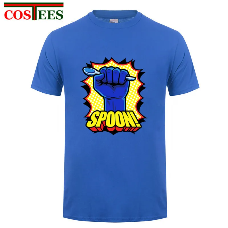 Футболка с надписью Tick Spoon Super Power Детские хлопковые мужские футболки