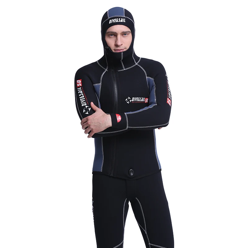 Мужские неопреновые гидрокостюмы из двух предметов 5 мм с двойной теплой