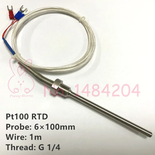 1x PT100 Температура Сенсор 6 мм* 100 мм компании "feilong" SUS304 датчик удара(G-sensor) 1/2 G1/4 Монтажная нить 1m 3 высокой Температура провода - Цвет: G 1 l 4