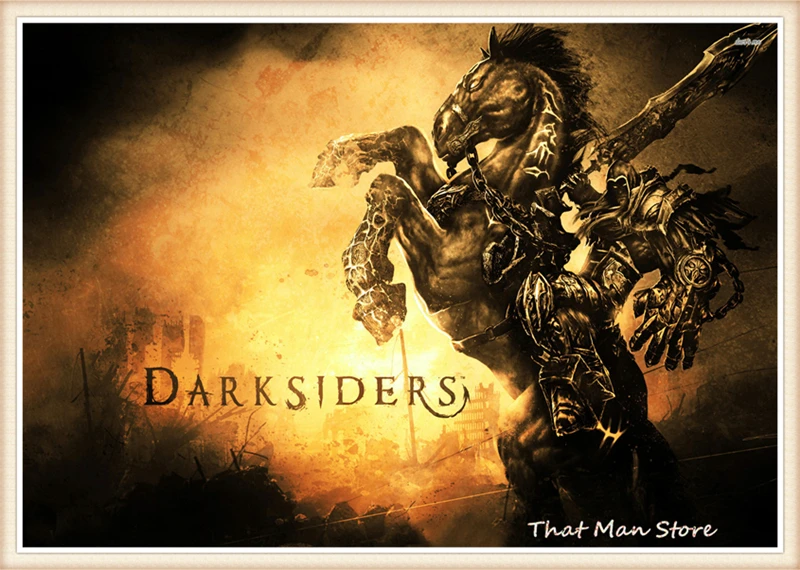 Darksiders War Game белый постер из бумаги с покрытием бар кафе гостиная столовая