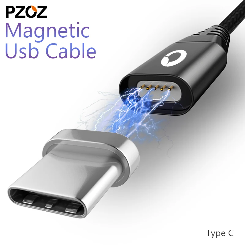 

PZOZ Usb Type C Magnetic Cable Usb C Adapter Charger Cable For Samsung S9 xiaomi redmi note 7 magnetic plug type c
