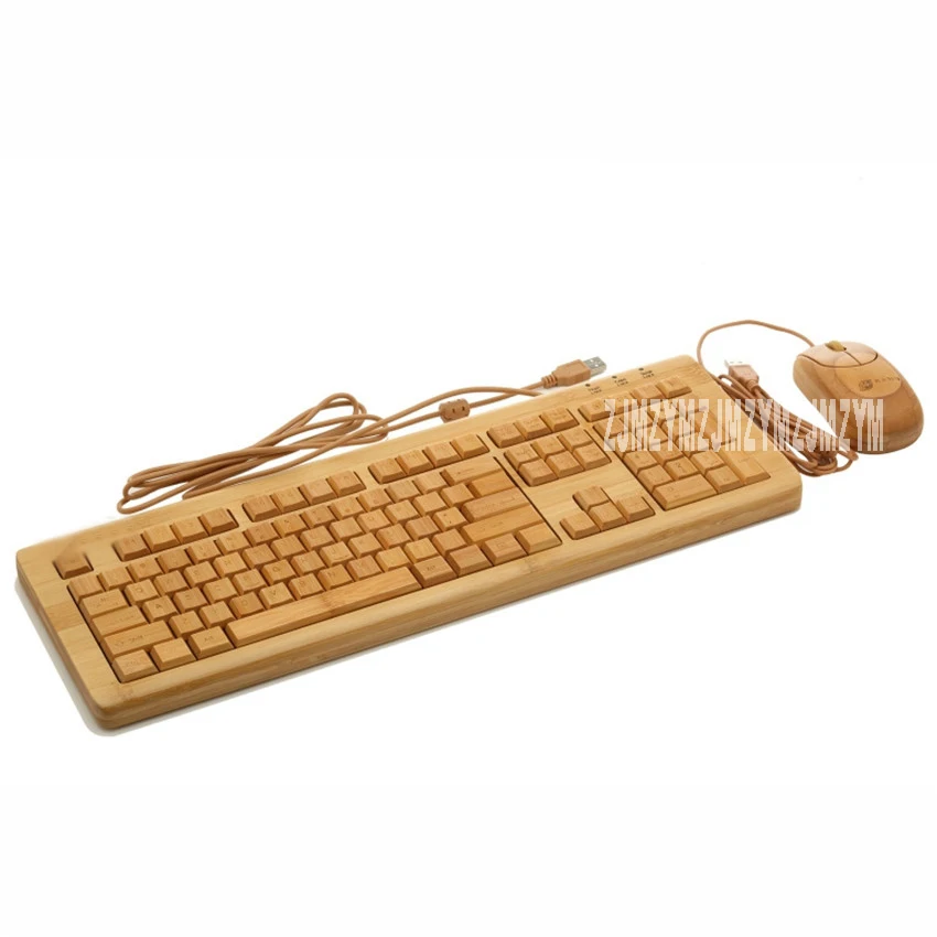 KU308 MU1055 1600 точек/дюйм проводная мышь и клавиатура комбо USB стандарт Bamboo Teclado Mecanico