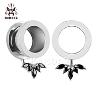 wholesale price piercing ear gauges stainless steel flower earring tunnels stretchers body jewelry expanders fashion gift 32pcs