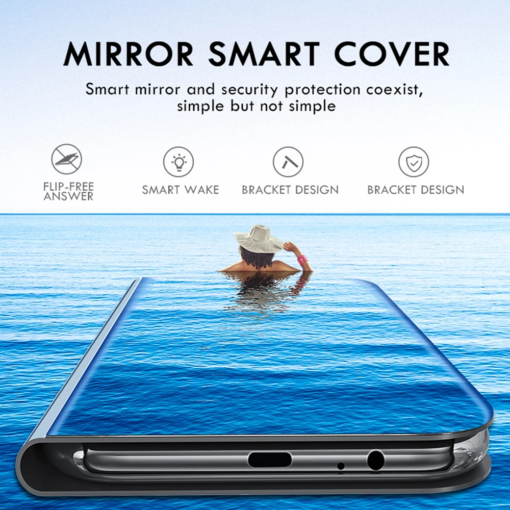 Флип кейс KEYSION для Samsung Galaxy A50 A40 A30 A10 A70 чехол с подставкой и зеркалом телефона M10 M20