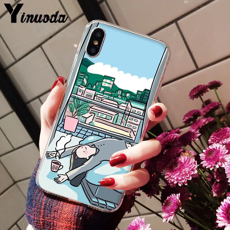Yinuoda милый маленький свежий мягкий силиконовый чехол из ТПУ для iPhone 8 7 6 6S Plus X XS max 5