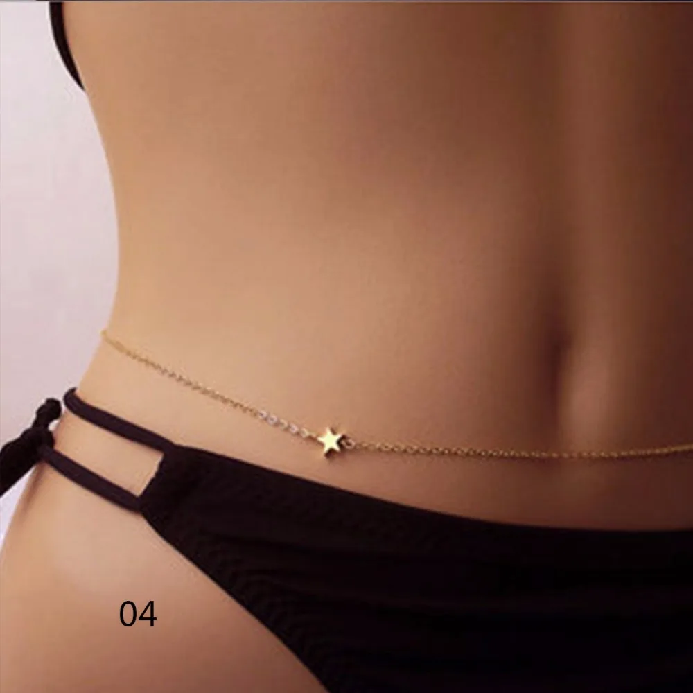 1 шт женское золотое бикини пляжное милое сердце цепной ремень на талию живот