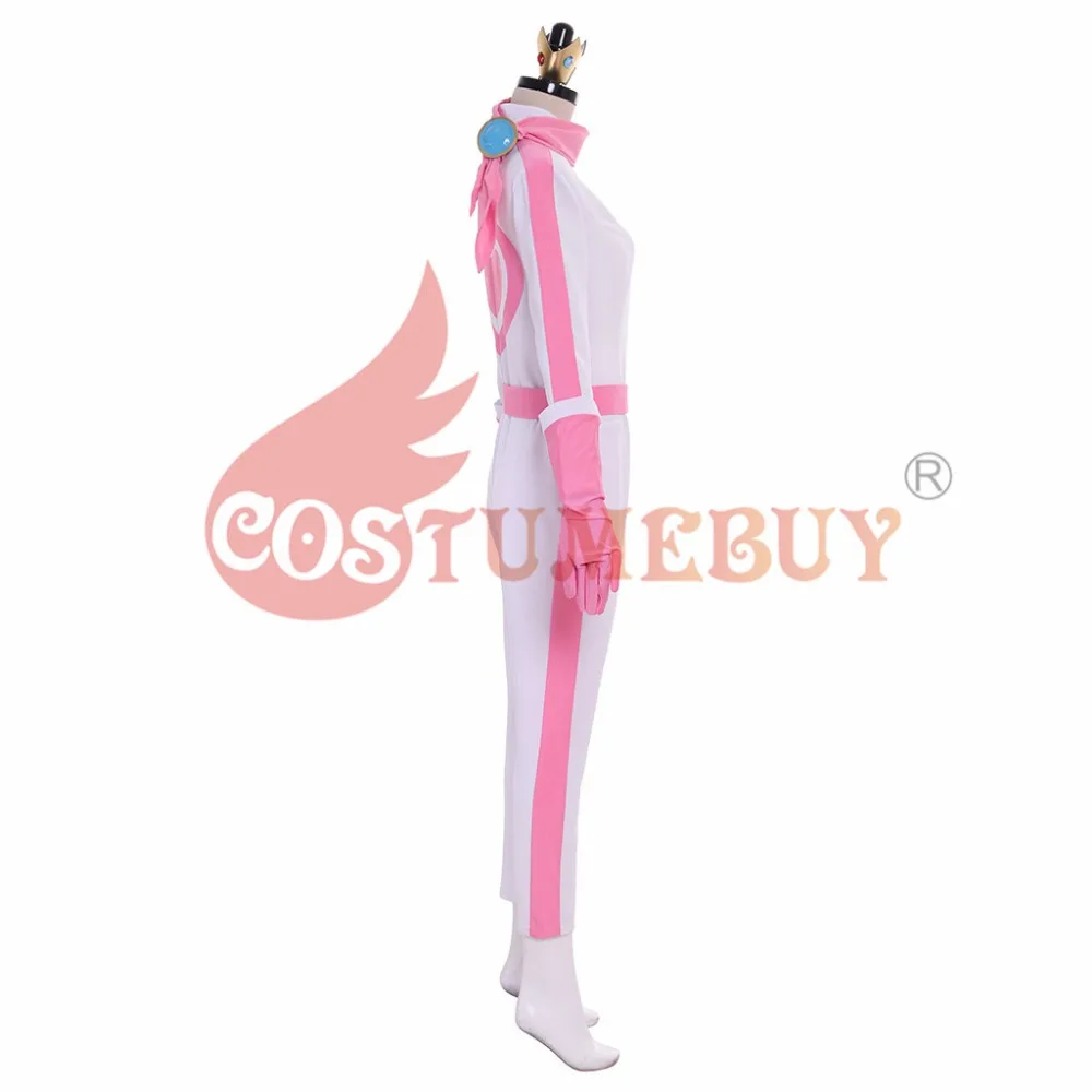 Costumebuy Mario Kart 8 Принцесса Персик BikeSuit Косплей Костюм женский комбинезон леди розовый Хэллоуин наряды изготовленные на заказ костюмы