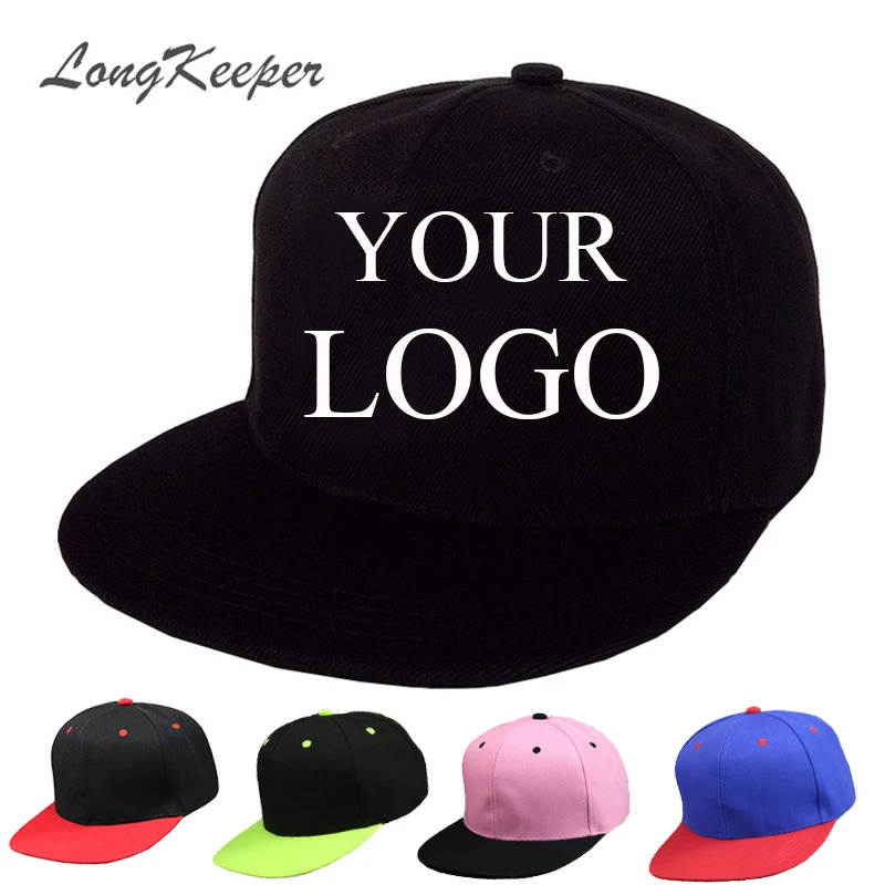 10PCS/LOT Wholesale Snap Back Adult Embroidery Logo Customize Cap Custom Baseball Hat Custom Snapback Cap factory price