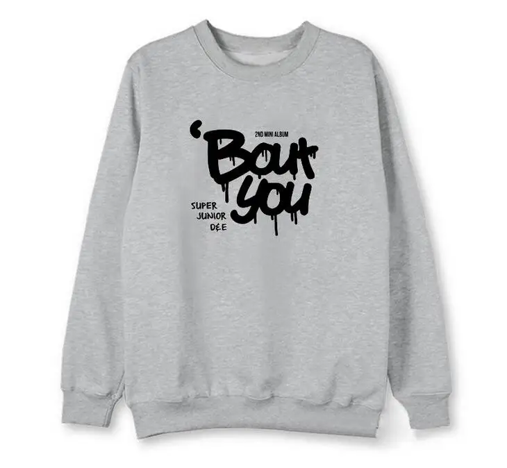 New arrival kpop super junior d&ampe album about you type 2 printing o neck pullover hoodies fashion unisex fleece/thin sweatshirt | Женская