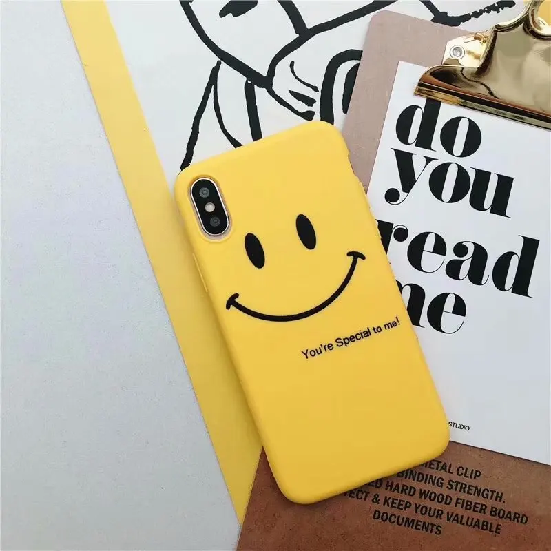 GYKZ простые чехлы для телефонов с надписью и смайликом iPhone XS MAX XR X 7 6 6s 8 Plus мягкая
