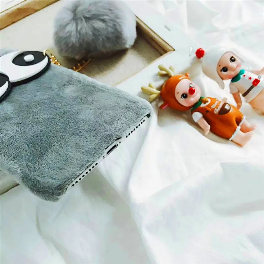 Модный плюшевый чехол для телефона с подвеской из меха кролика iPhone 11Pro MAX X XR XS MA 8 7