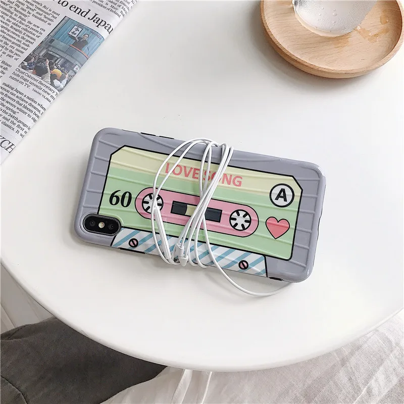 DECOCASE Cute Tape Luggage Stripped Pattern 3D Protective Phone Cases for iPhone 6 6s 7 8 Plus X XR XS Max Covers iphone x |