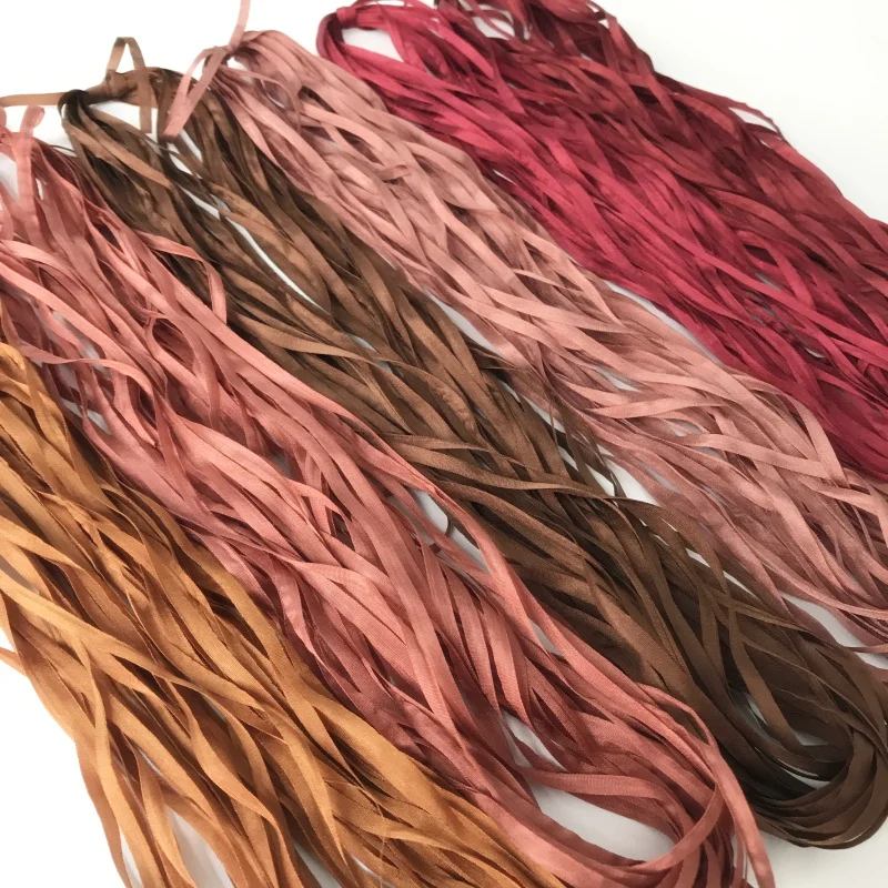 4 мм 100% чистого шелка однотонные ленты для вышивки мягкие на ощупь бесплатная