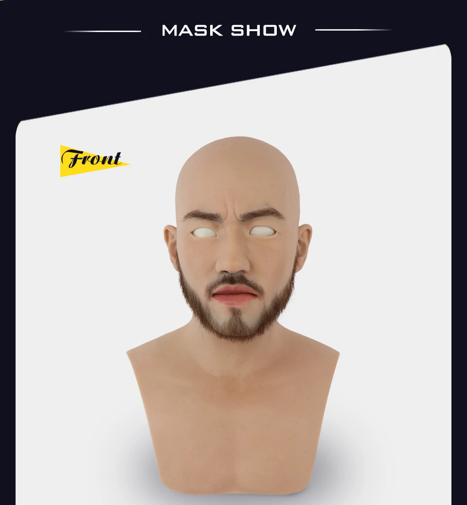 Realmaskmaster силиконовые маски для Хэллоуина для всего лица, бороды, маски предметы для вечеринок, мужские Фетиш маски для кожи человека