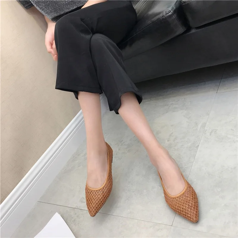 Breathable Cane Ladies Flat Shoes 2018 Casual Grass Women Ballet Flats For Spring Autumn Dress Ballerinas Size 35-40 | Обувь