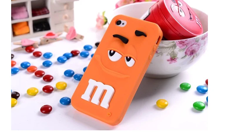 Модный 3D милый розовый мм шоколадный Радужный бобы высококачественный силиконовый мягкий чехол для iPhone 5 5S SE 6 7 8 plus X чехол для телефона s