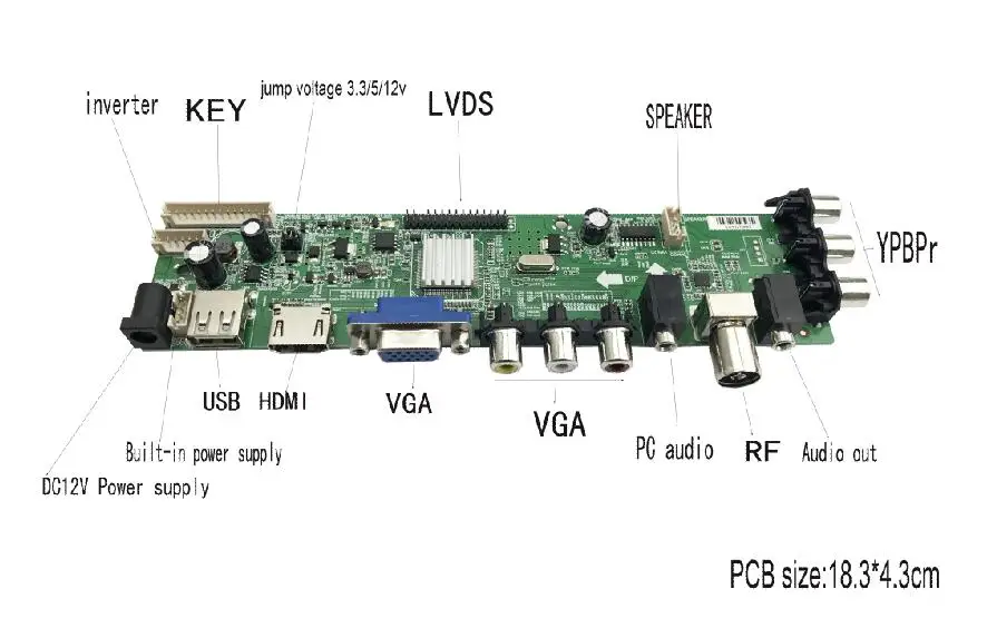 D3663LUA цифровой ТВ плата DVB-T2/T/C Универсальный ЖК LED ТВ контроллер драйвер платы с кабелем инвертор