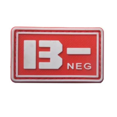 B2 Красные сувениры светящиеся ПВХ Patchs A+ B+ AB+ O+ положительная A-B-AB-O-отрицательная тактика крови патч военный Резиновый значок - Цвет: B2