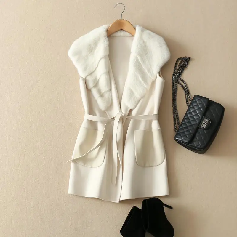 Женский маленький шерстяной Норковый жилет Arlenesain на заказ 658|mink vest|custom womanvest vest |