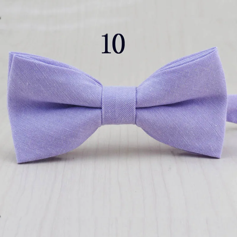 Модный мужской галстук бабочка из ткани Оксфорд однотонный для взрослых - Фото №1