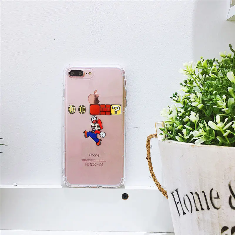 Прекрасный Супер Мари чехол для iPhone 7 8 плюс узор Чехлы XR XS Max 6 S пластичный из