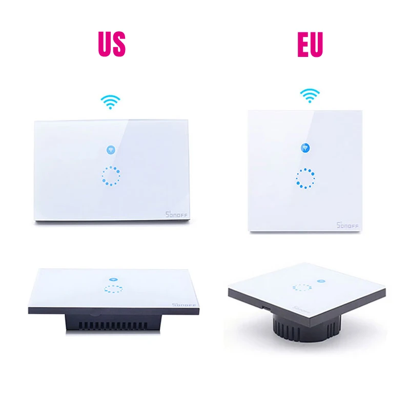 Sonoff сенсорный настенный Wi-Fi адаптер ЕС США 1 банда беспроводной приложение